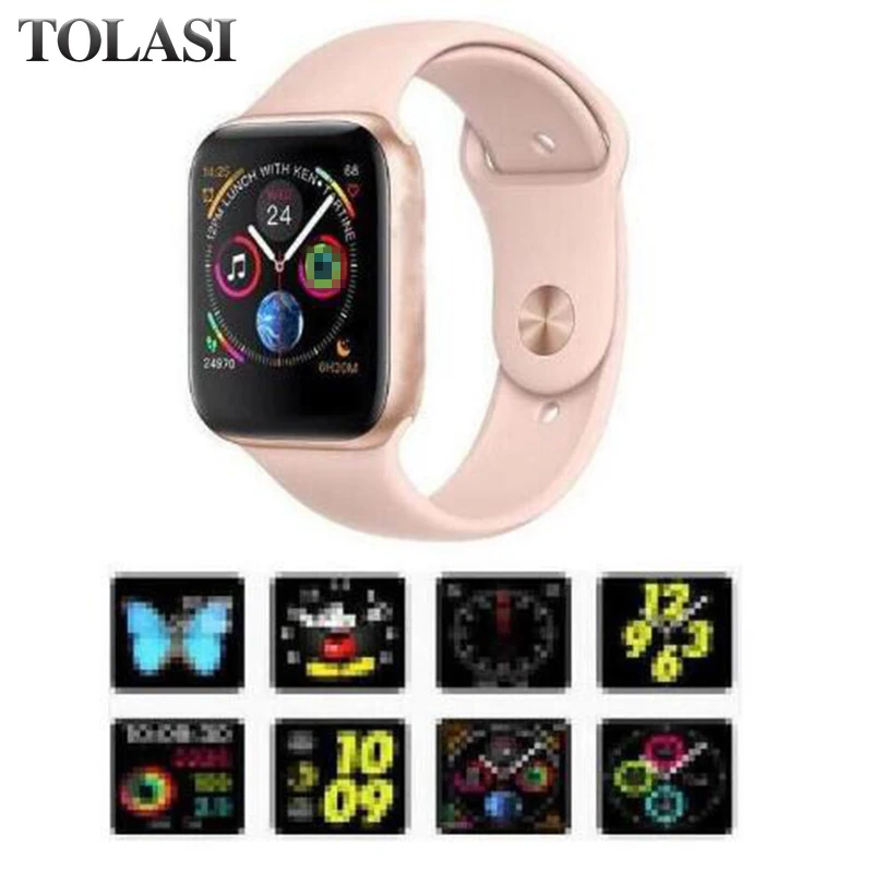 

NEW 44mm size 1:1 Smart Watch IWO 8 Alloy matte case similar series 4 Heart Rate Smartwatch SIRI For iOS Android PK IWO 5 6 Gift
