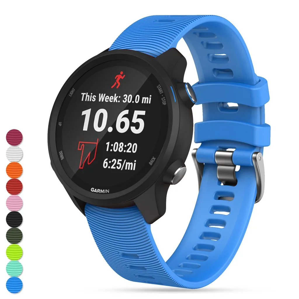 Мягкий силиконовый гелевый сменный ремешок eiEuuk 20 мм для наручных часов Garmin Forerunner