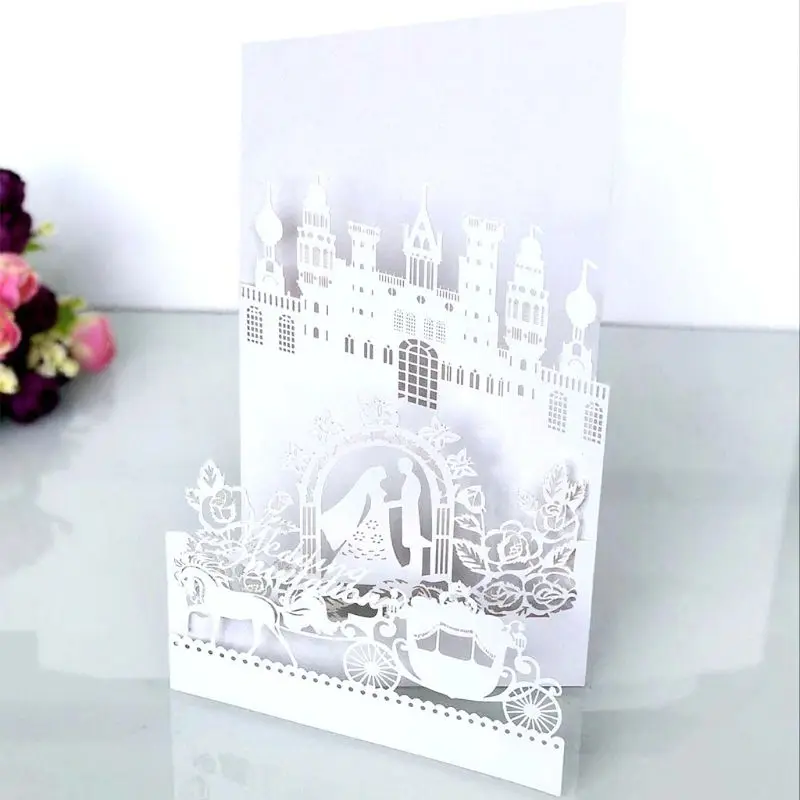  25pcs 25pcs Wedding Invitation Cards Laser Cut Party Invitations with Blank Inner Kraft Card Insert - 4.00036E+12