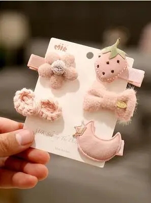 Girls Hair Accessories 5/6pcs/Set Hair Clips for Girls Baby Cute Cartoon Animal Kids Hairpins Flower Barrettes Headdress