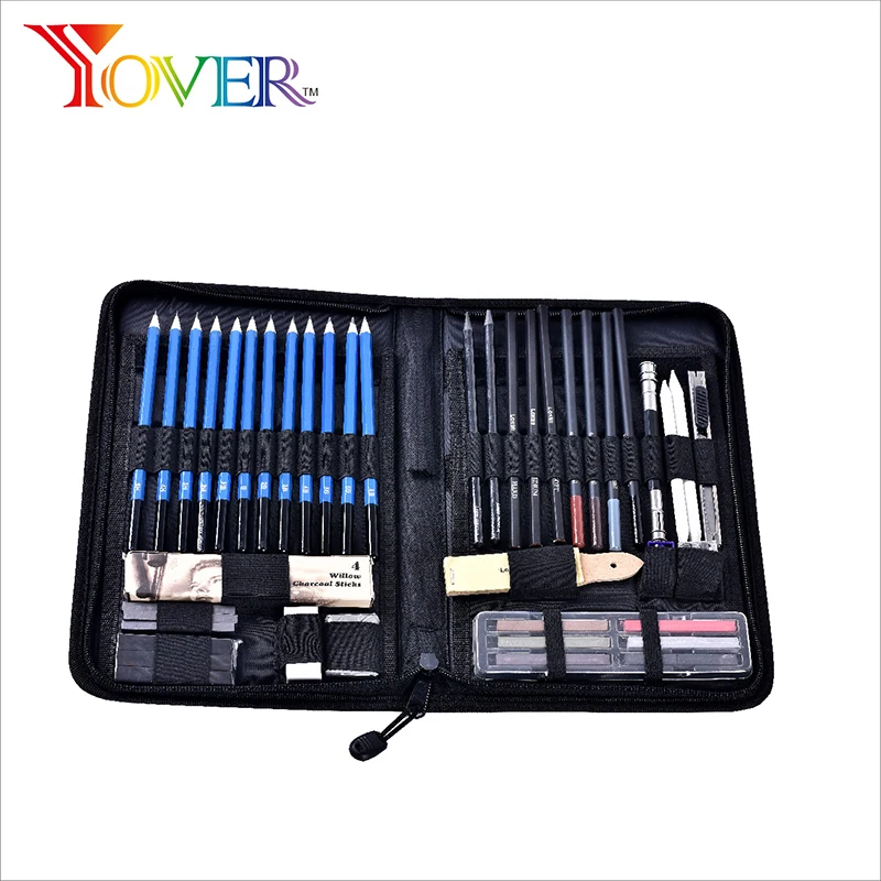 48pcs Pencil Set Professional Sketching Drawing Kit Wood Pencil Pencil Bags For Painter School Students Sketching Art Supplies Standard Pencils Aliexpress