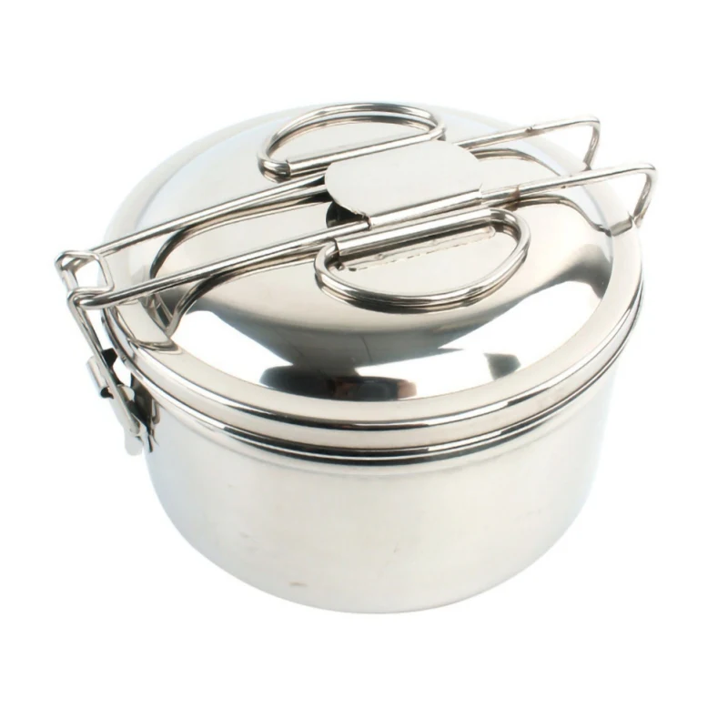 Открытый набор посуды для кемпинга из нержавеющей стали складной термос ...