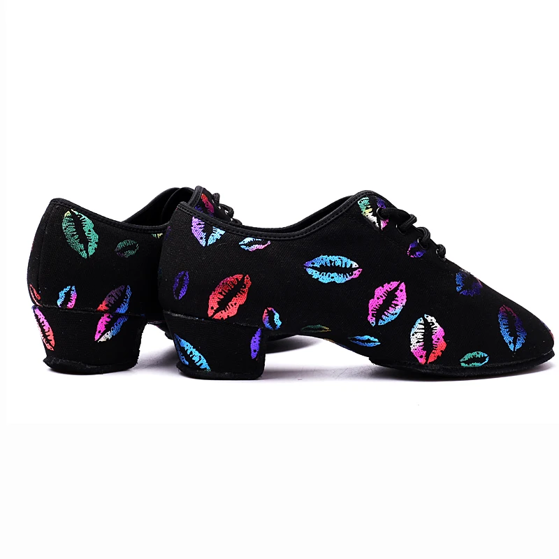 USHINE BD-47 New Style Color Lips Sneakers Teacher Training Shoes Ballroom Fitness Latin Ballet Dance shoes Woman