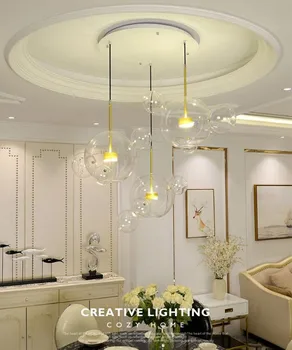 

Molecular Pendant Lights Ball Lustre Art Head Led Living Room Hanging Lamp Loft Reading Decor Living Room Bedroom Light Fixtures