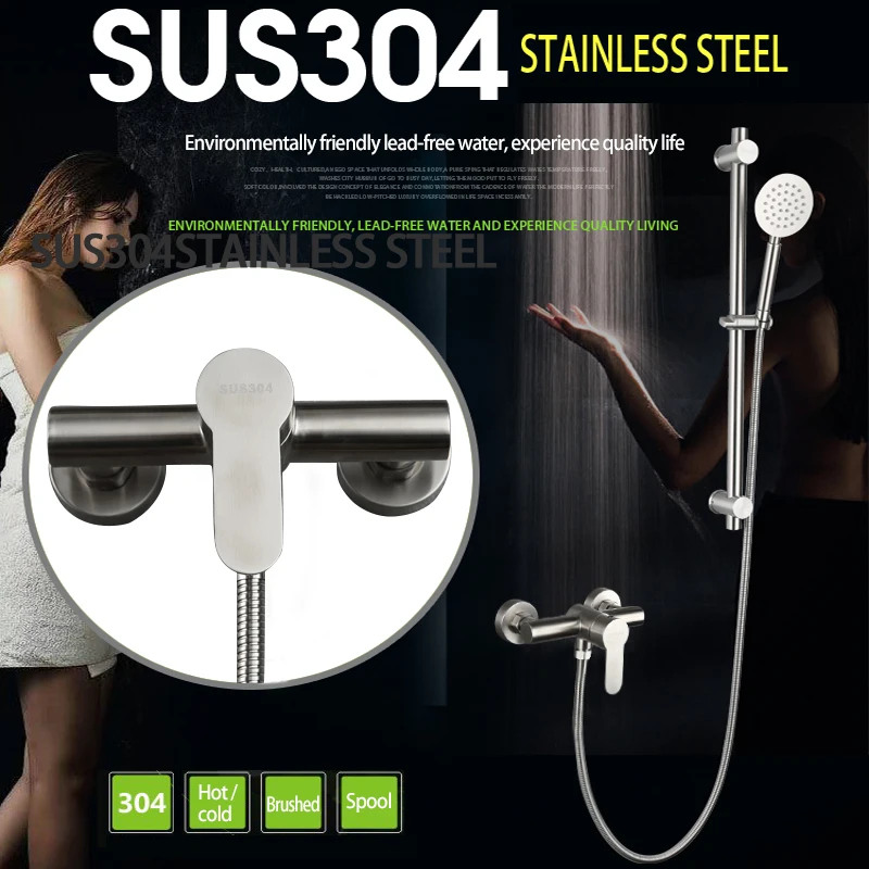 JingYang Bathroom Tub Faucet Single Handle Waterfall Spout Mixer Tap With Handshower Wall Mounted Tub Faucet Bathtub Faucet