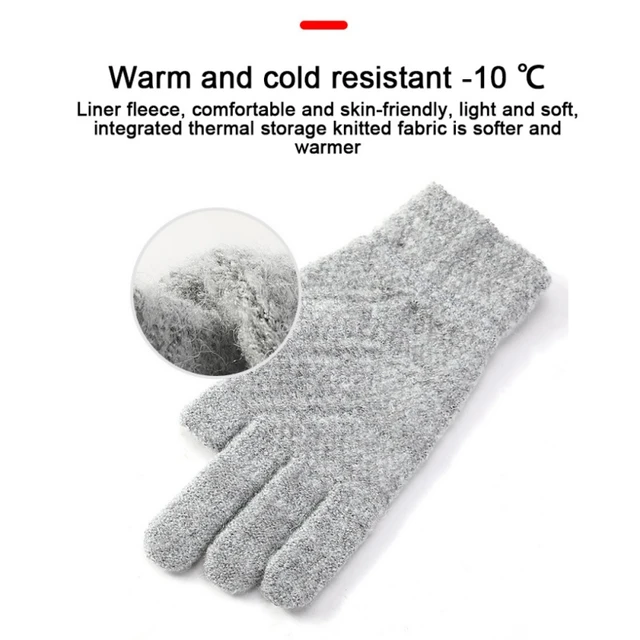 Winter Write Gloves For Men Exposed Two Fingers Warm Touch Screen