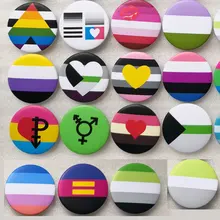 Transseksualnych Pansexual Pride Rainbow LGBT Gay Intersex aseksualne przypinki na klapę miłość jest biseksualny Pansexual Panromantic przycisk odznaki tanie tanio CN (pochodzenie) stop cyny BROSZKI ROUND X114 moda Unisex TRENDY Z tworzywa sztucznego