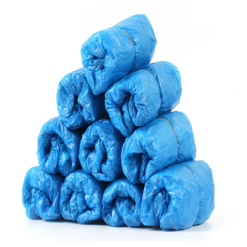 Unids/bolsa cubiertas botas a prueba de agua, cubiertas desechables de plástico para zapatos, cubiertas para zapatos de lluvia, herramientas familiares para invitados, 100