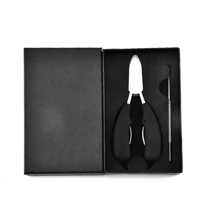 black Professional Stainless Steel Nail Cuticle Nipper Scissors Ingrown Toenail Podiatry Correction Nipper Hand Foot Dead Skin Remover - Цвет: black