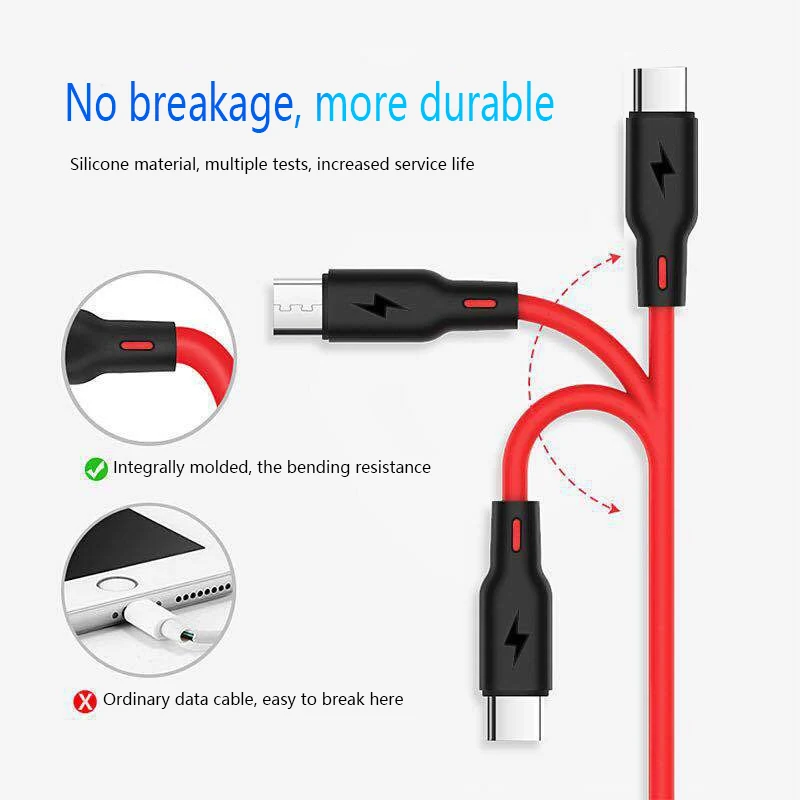 Мобильный телефон Аксессуары Type C Micro USB кабель для передачи данных мобильного