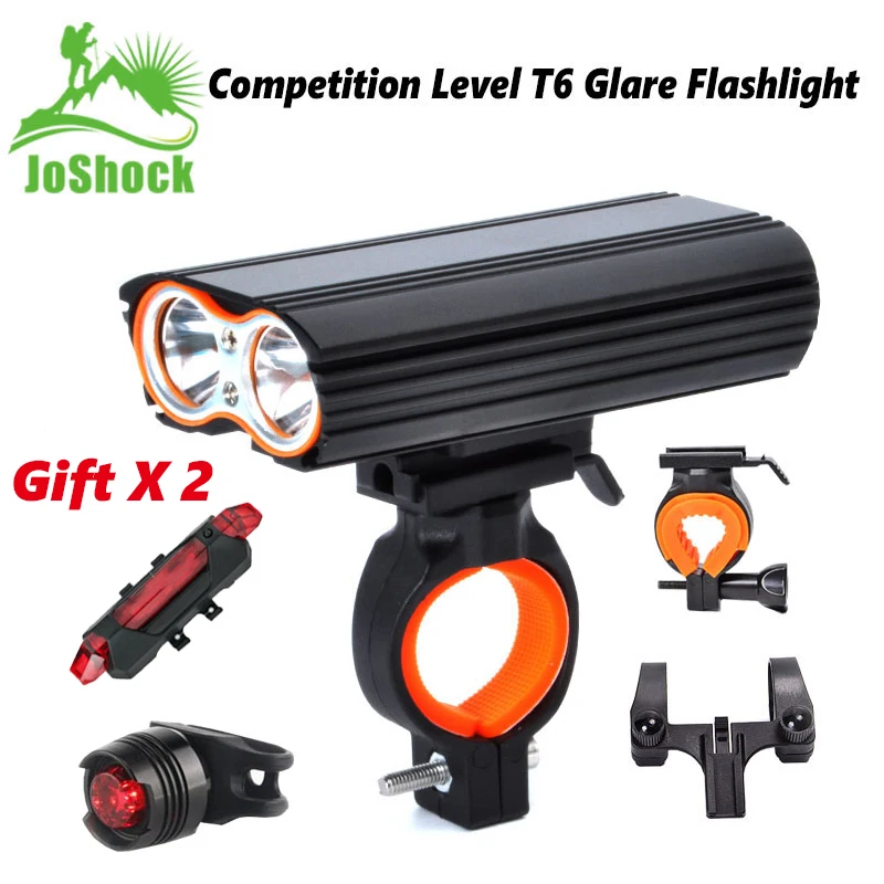 Lanterna com Luz de Cauda Joshock Bicicleta Xm-l t6 Led 24000lm Farol Bateria Leds Ciclismo Lâmpada Livre. Usb Luz 2