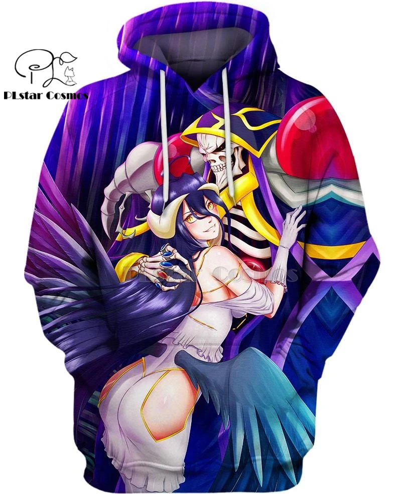  PLstar Cosmos Anime Game OverLord Ainz and Albedo 3d hoodies/Sweatshirt Winter autumn funny long se