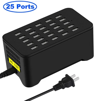 

10/15/20/25 Ports USB Charger Desktop USB Charging Station Smart Multiple Port Compatible Mobile Phone Station Dock Holder Stand