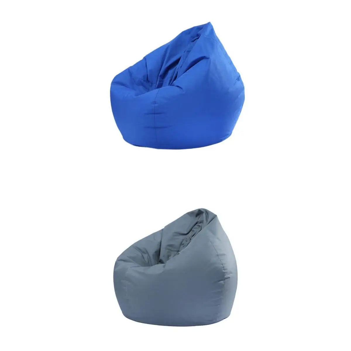2Pcs Large Stuffed Animal Storage Bean Bag Chair Cover for Child or Adult | Quality Oxford Cloth | Blue & Grey