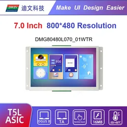 Dwin 7 Polegada tft lcd display 800*480 pixel hmi tn tela rtp ta sistema 16.7m cor rs232 uart alto falante lcm dmg80480l070_01wtr