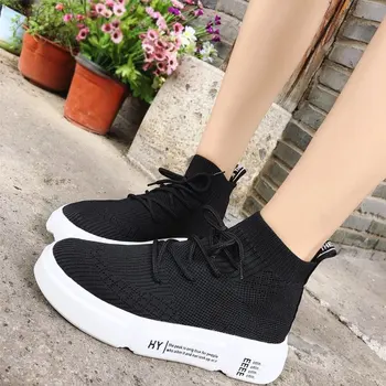 

Women's Platform Hip-hop Shoes Ins Ultra-Fire Socks Korean-Style Ulzzang Hight-Top Casual Sneakerss off white brand shoes News