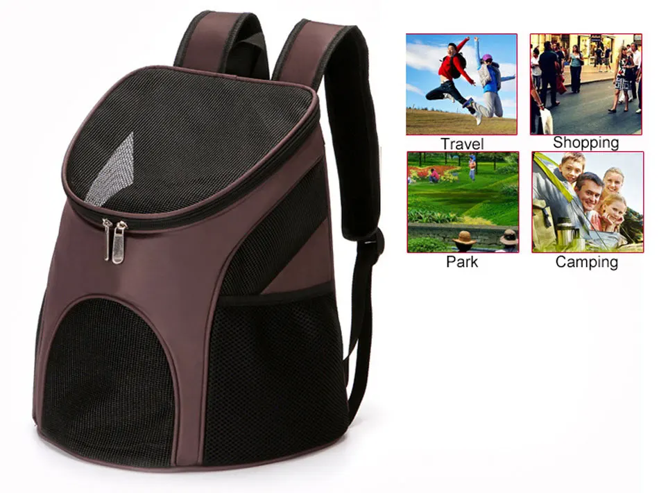 Portable Cat Carrier Dog Pet Backpack Large Space Gridding Breathable Window Travel Pet Puppy Carries Foldable Small Dog Cat Bag-44