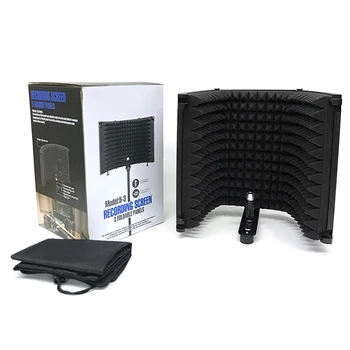 

Foldable Noise Reduction Studio Adjustable Angle Recording Equipment Wind Screen Panel Filter Cover Microphone Isolation Shield