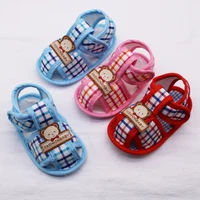 0-18M Summer Bear Pattern Hollow Sandals For Baby Boy Girl Cotton Infant Newborn Toddler Kids Soft Sole Shoes First Walker 2