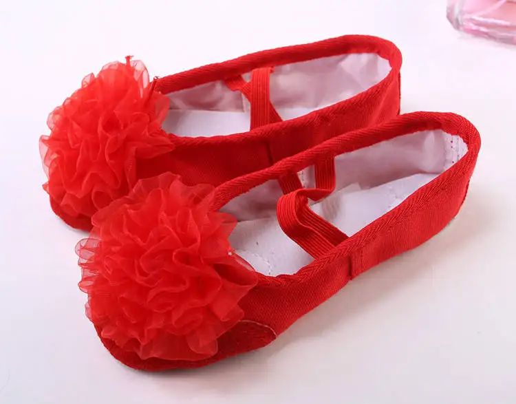 Young children dance shoes soft bottom cat claw girls ballet shoes performance dance shoes canvas exercise shoes pink girl