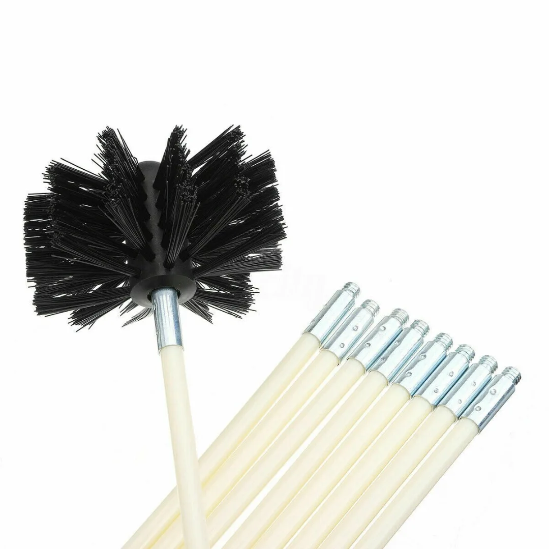 Chimney Cleaning Brush Set Fireplace Kettle Rotary Sweep Brush 6pcs