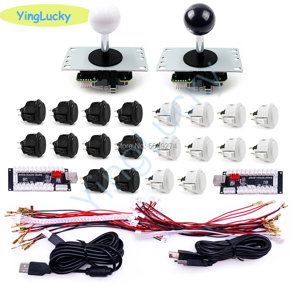 Kit Arcade Copy Sanwa Kit Con Un Nuovo Pulsante Nero Bianco Encoder Usb Per Macchine Da Gioco Arcade Raspberry Pi Box