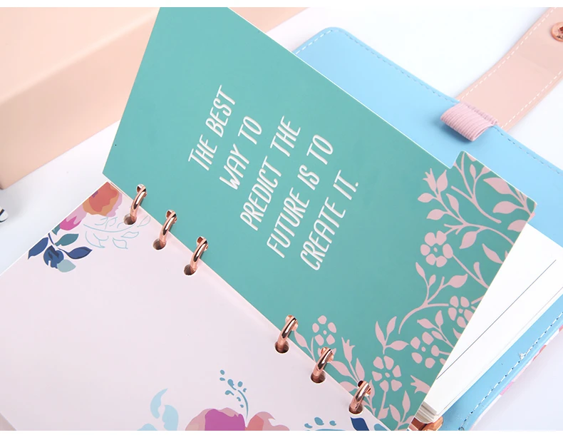 6 pcs/set Flower Series Dividers Paper indexes Personal A6 Spiral Notebook 6 rings binder planner Separator Pages Organizer