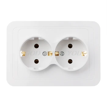

220V/16A 118x80mm EU Double Ground Socket Household Industrial Power Outlet Drop Shipping