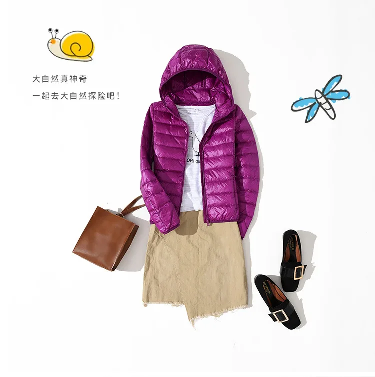 Autumn And Winter New Style Thin Autumn down Jacket Hooded Short Casual Large Size Korean-style Women’s Coat Wholesale 18002