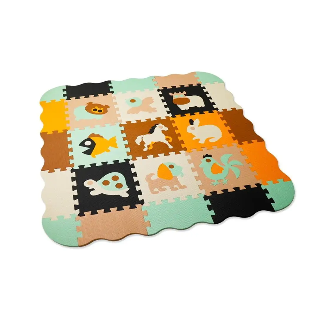 Baby Foam Play Mat Animal Printed Crawling Pad With Fence Kids Multicolor Room Decor - Цвет: hk003