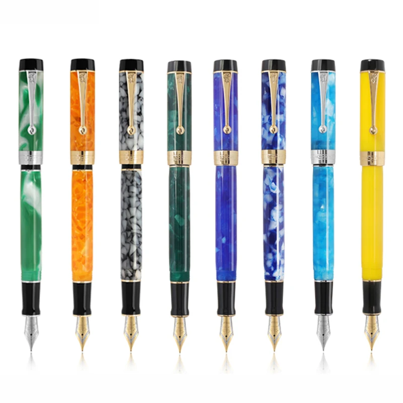 Jinhao 100 Centennial Resin Fountain Pen EF/F/M/Bent Nib Golden Clip Converter Multicolor Writing Gift Pens For Best Stationery