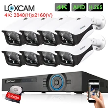 LOXCAM H.265+ 8CH 4K Ultra HD CCTV камера системы 8MP наружная IP66 Камера Безопасности ИК ночного видения камера видеонаблюдения комплект