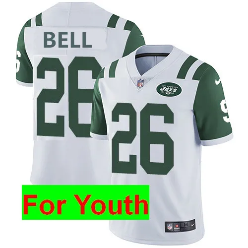 For youth Нью-Йорк Высокое качество Джетс Le'Veon Bell Мужчины Женщины Молодежный Джерси - Цвет: For youth