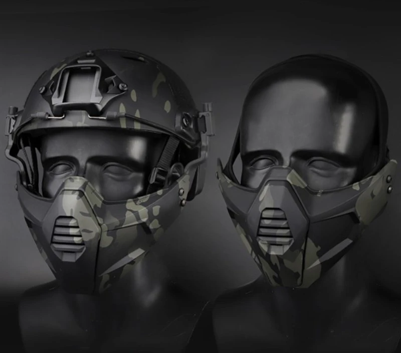 3D мульти сплит тактическая пейнтбольная маска Половина лица защитные военные очки гель бластер BB пистолет стрельба CS Охотничьи аксессуары