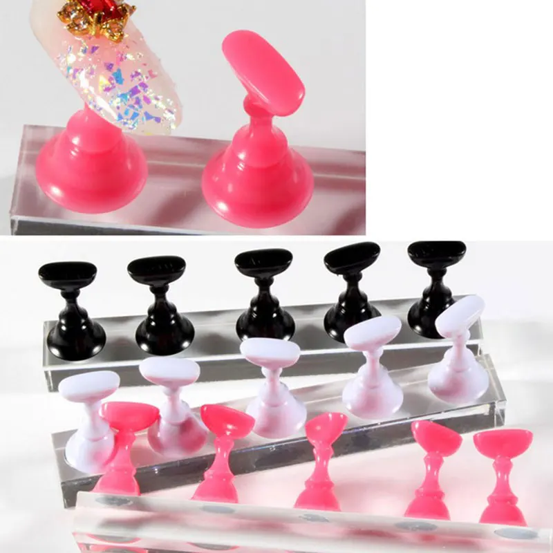 Nail Art Practice Display Stand Rack Checker Board Tips False Nails