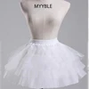 MYYBLE White or Black Short Petticoats 2022 Women A Line 3 Layers Underskirt For Wedding Dress jupon cerceau mariage ► Photo 2/6