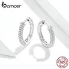 bamoer Ear Hoops 925 Sterling Silver Luxury Hoop Earrings for Women Wedding Engagement Jewelry Gifts Accessories 2022 BSE300 ► Photo 2/6