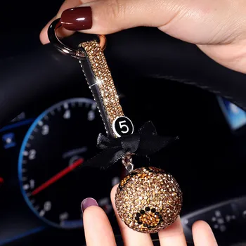 

13CM New Fashion Car Keychain Pendant Suitable For Volkswagen Benz BMW Audi Car Key Chain Lanyard Diamond Crystal Ball Key Charm