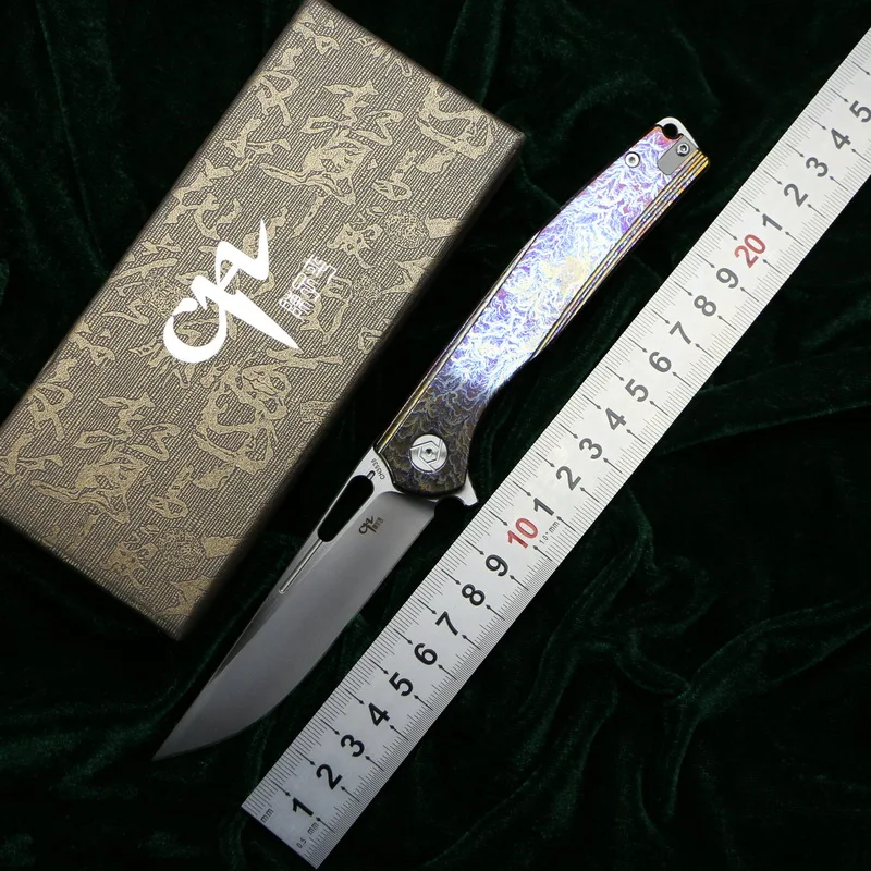 CH3538 Flipper folding knife S35VN Blade Titanium handle outdoor camping hunting survival pocket fruit kitchen knives EDC tools |