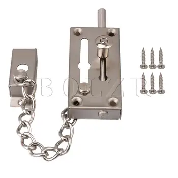 

BQLZR Lock Chain Bolt Safety latch Chain Hotel Home Door lock Security Silver