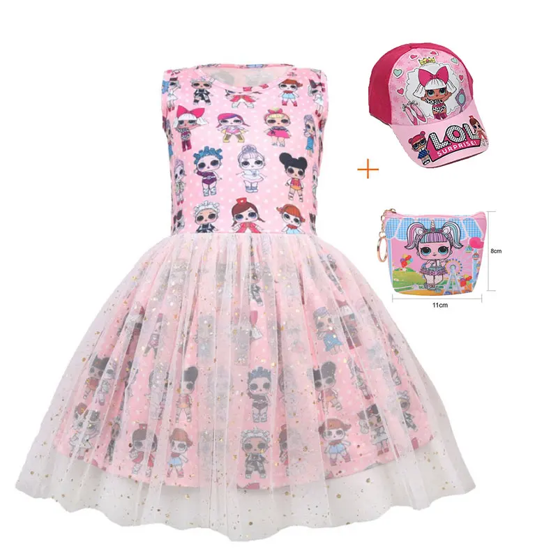 

New cartoon doll girl doll pettiskirt girl high-grade mesh princess dress children dress dress