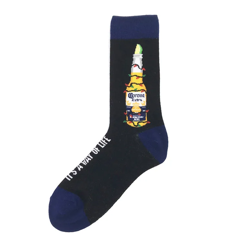 Новинка, повседневные мужские носки из чесаного хлопка, уличные забавные носки в стиле Харадзюку, хип-хоп, яркие Длинные Носки с рисунком авокадо для мужчин - Цвет: 5