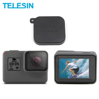 

TEELSIN 2Pcs Tempered Glass Screen + Lens Protectors Film Cover with Silicone Lens Cap Set for GoPro Hero 5 6 7 Black