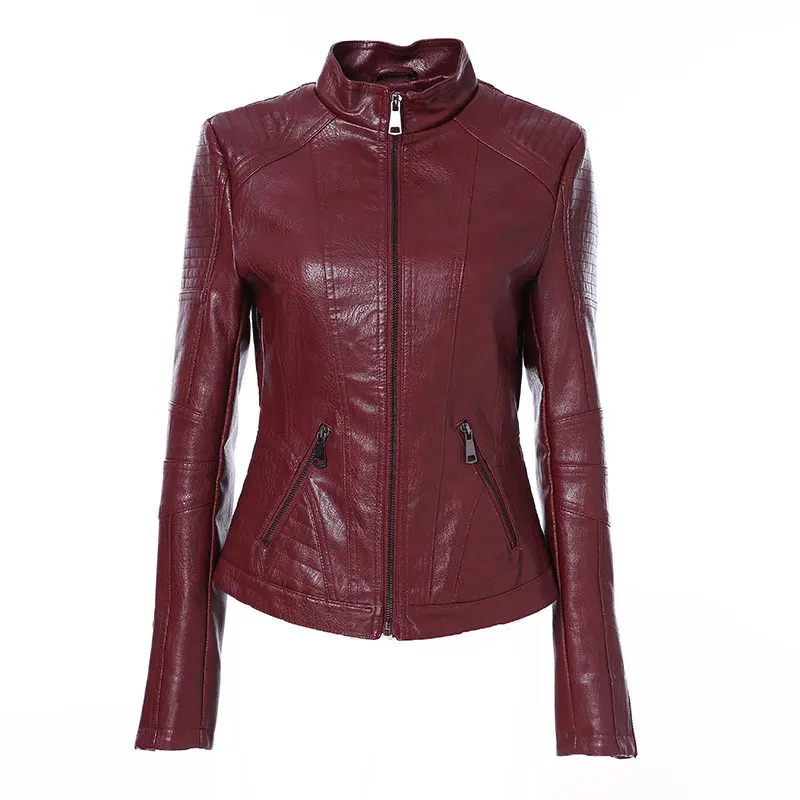 2020 New Fashion Women Leather Jacket Vintage Women's Pu Leather Jacket ...