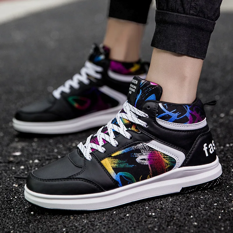 

Wechat Business Autumn And Winter Hight-top Couples Trendy Shoes Large Size Sport Sneakers Teenager Students Casual Women's MEN'
