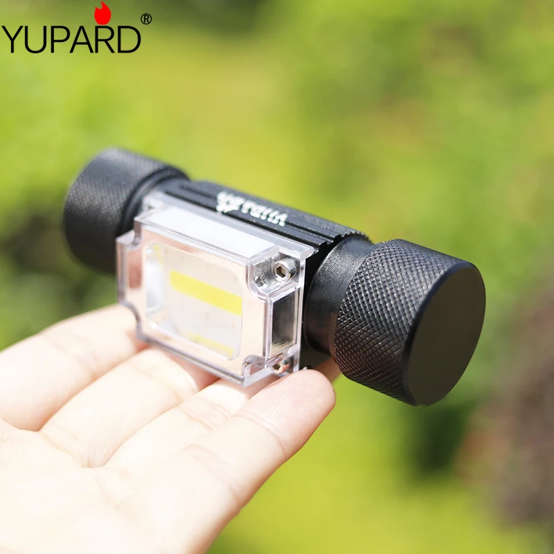 Мини USB зарядка COB светодиодный головной светильник красный и синий мигающий