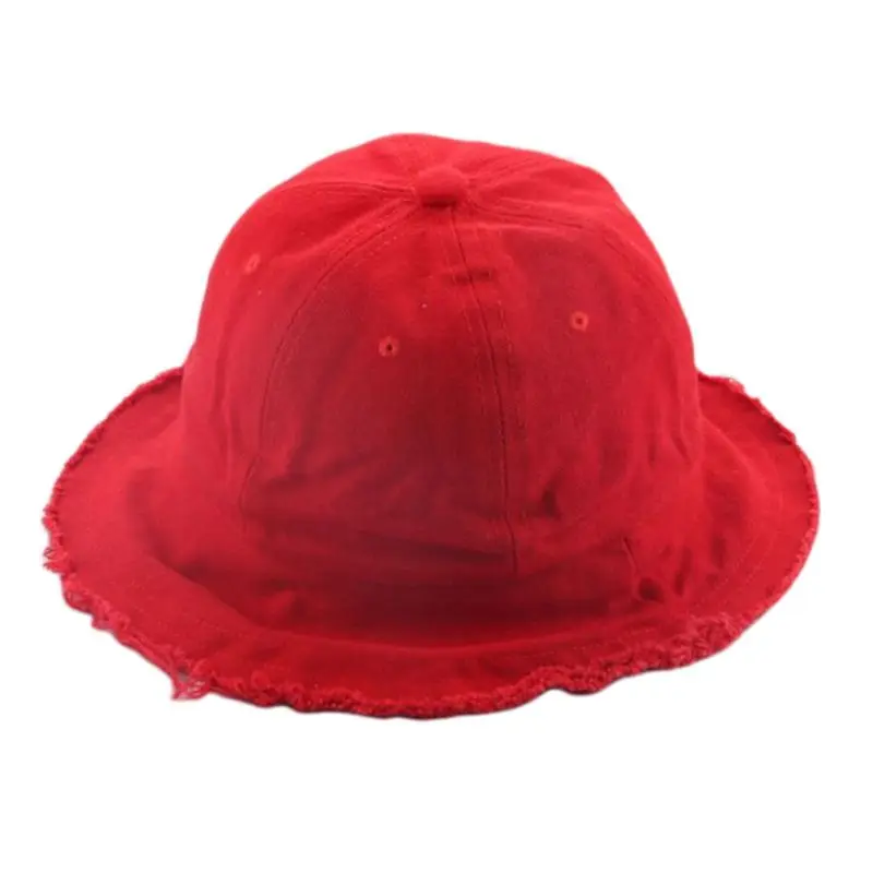 R Детская Хлопковая солнцезащитная Кепка с покрывалом, однотонная винтажная кисточка с бахрамой, широкими полями, в стиле хип-хоп, детская Рыбацкая шляпа - Цвет: R