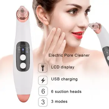 

Electric Blackhead Remover Vacuum Acne Cleaner Extractor Machine Face Beauty Instrument Skin Care Tool With 6pcs Head Pore Clean