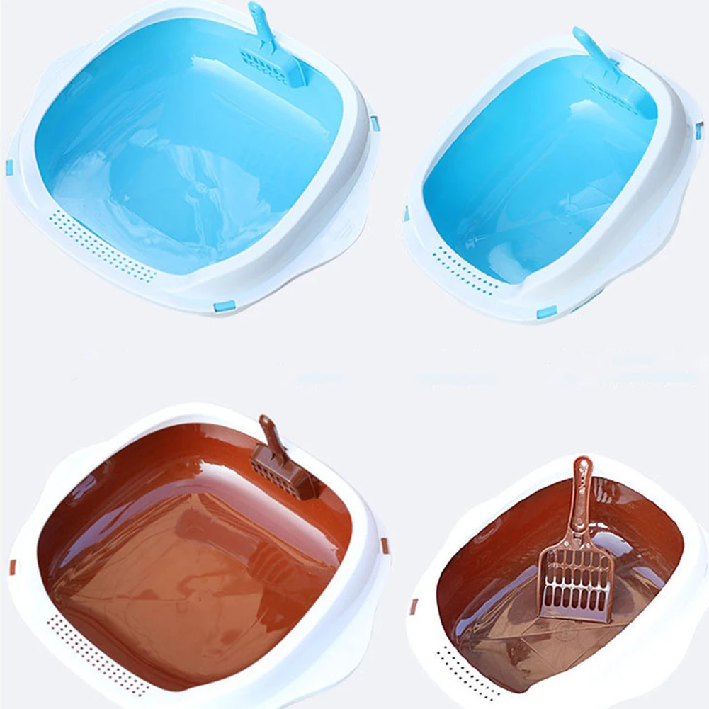 Pet Toilet Bedpan Anti Splash Cats Litter Box Cat Dog Tray with Scoop Kitten Dog Clean Toilette Home Plastic Sand Box Supplies