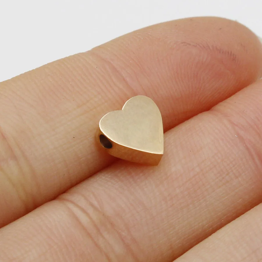

Beads Jewelry DIY for Necklace/keychain/bracelet Manual Loose 1.8mm Hole Hearts 20pcs 3*8mm Stainless Steel Mirror Polished
